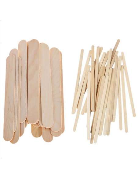 palillo de depilación de 14cm x 0.7, depresor de lengua, 100 unidades