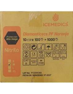 Guantes de nitrilo DIAMANTADO NARANJA - 100 uds 2