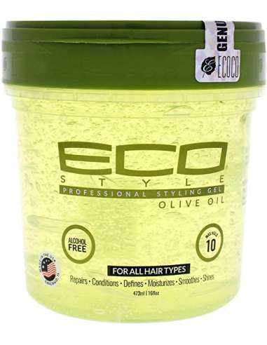 Eco style Gel de peinado profesional aceite de oliva 473ml.