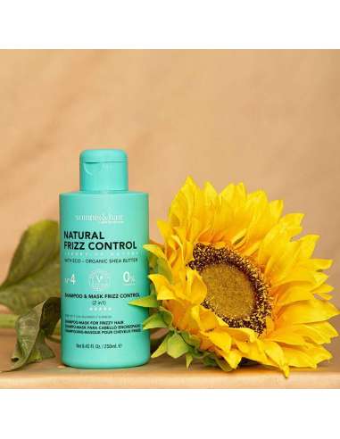 Tratamiento capilar vegano sin parabenos para cabello encrespado.