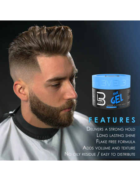 Strong Hair Gel L3VEL3 | Fijación super fuerte sin residuos 250ml