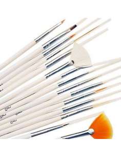 Kit pinceles decoración uñas color rosa (15 uds.)