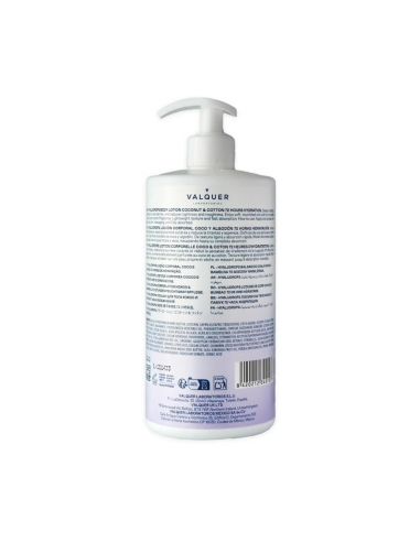 Valquer Hyaludrops Loción Corporal Coco y Algodón 700 ml | Hidratación 72 H