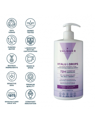 loción hidratante 72 h Valquer