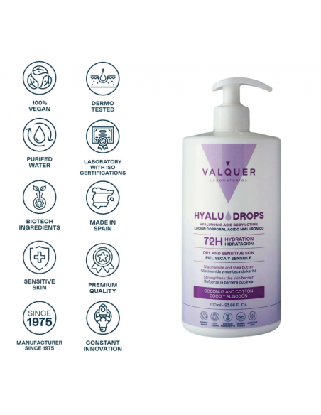 loción hidratante 72 h Valquer