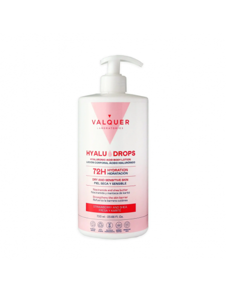 loción corporal Valquer Hyaludrops Fresa y Karité