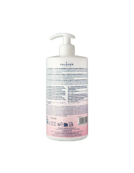 Valquer Hyaludrops Loción Corporal Fresa y Karité 700 ml – Hidratación 72 h