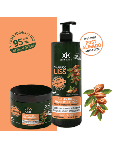 XIK Liss Shampoo Anti-Frizz con Argán y Ácido Hialurónico | MM boutique del Peluquero