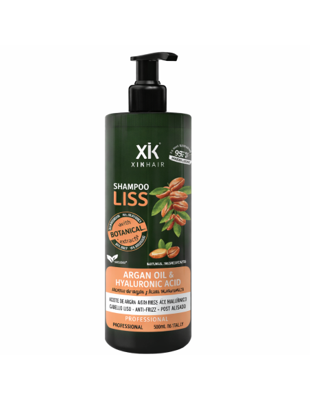 Champú XIK Liss anti-frizz con argán y ácido hialurónico