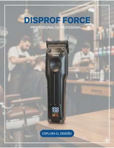 Máquina de corte Disprof Force Hair Clipper inalámbrica con pantalla digital y peines incluidos