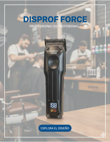 Máquina de corte Disprof Force Hair Clipper inalámbrica con pantalla digital y peines incluidos