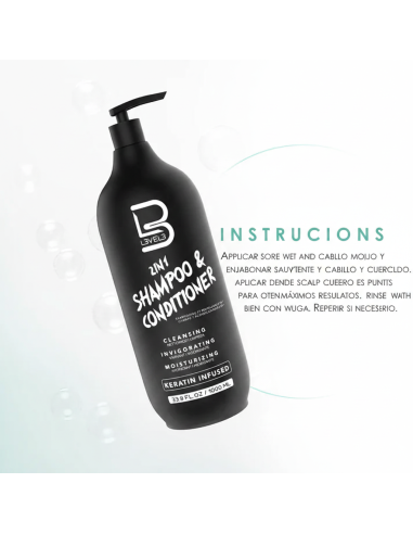 Champú y Acondicionador 2 en 1 L3VEL3 – Cabello Suave e Hidratado