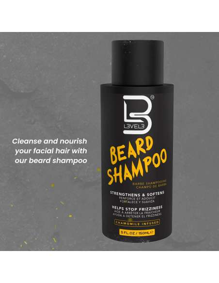 L3VEL3 Beard Shampoo – Champú Profesional para Barba Suave