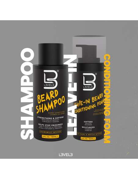 L3VEL3 Beard Shampoo – Champú Profesional para Barba Suave