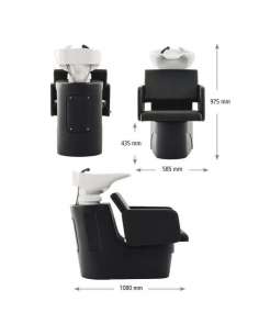 Lavacabezas negro con porcelana negra modelo Curve