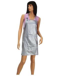 Delantal plastico plata con bolsos