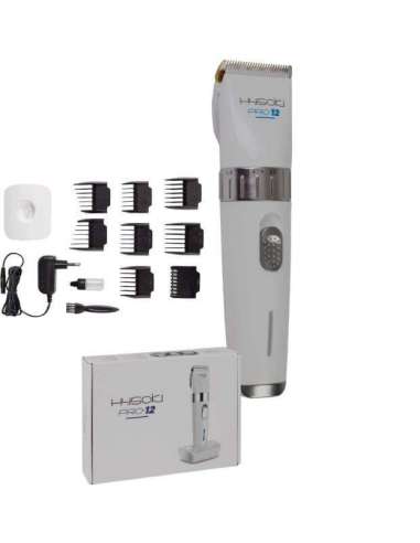 cuchilla cerámica titanio, batería litio 4 horas, cortapelo silencioso, 2 velocidades, peines guía incluidos Hysoki