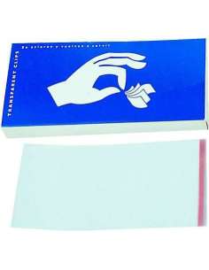 Caja 100 transparent clips, reutilizables.