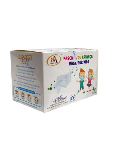 Mascarilla Quirúrgica Niños 4 Capas Protección respiratoria 50 unidades
