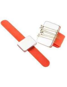 Muñequera con iman para clips y horquillas (color verde)