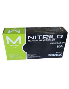 Guante de nitrilo negro x 100 uds.