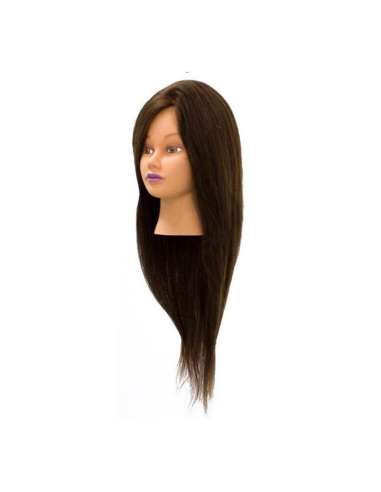 Maniquí cabello natural  Castaño 60 cm Steinhart