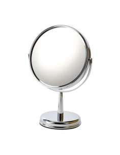 ESPEJO CROMADO REDONDO CON PIE Y BASE 7X – 21CM